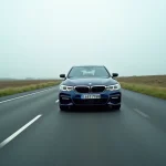 BMW équipée du moteur B47 roulant sur autoroute française en vitesse de croisière