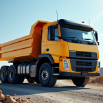 Camion benne de 10m3 sur un chantier de construction en plein jour
