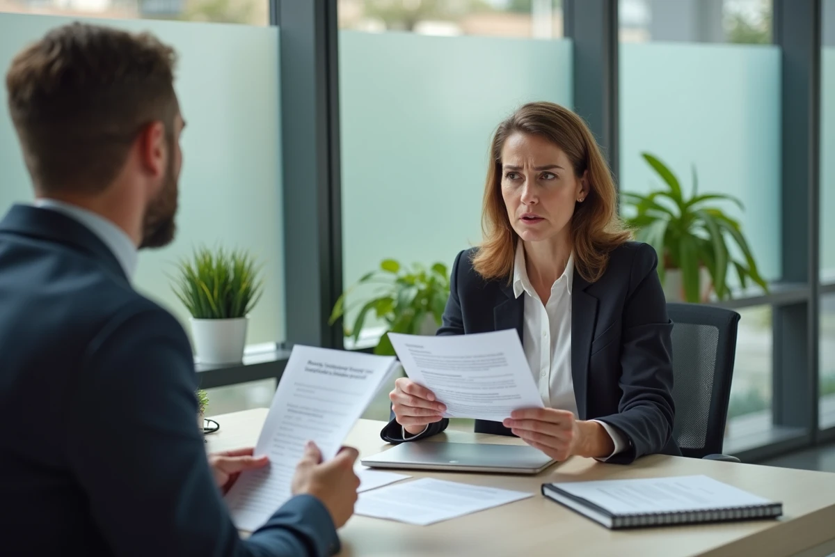 Femme discutant des conséquences d'une suppression FAP sur son contrat d'assurance automobile avec un conseiller
