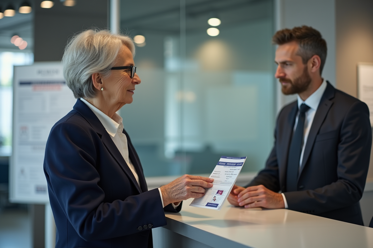 Femme française remet sa licence à un officiel en préfecture