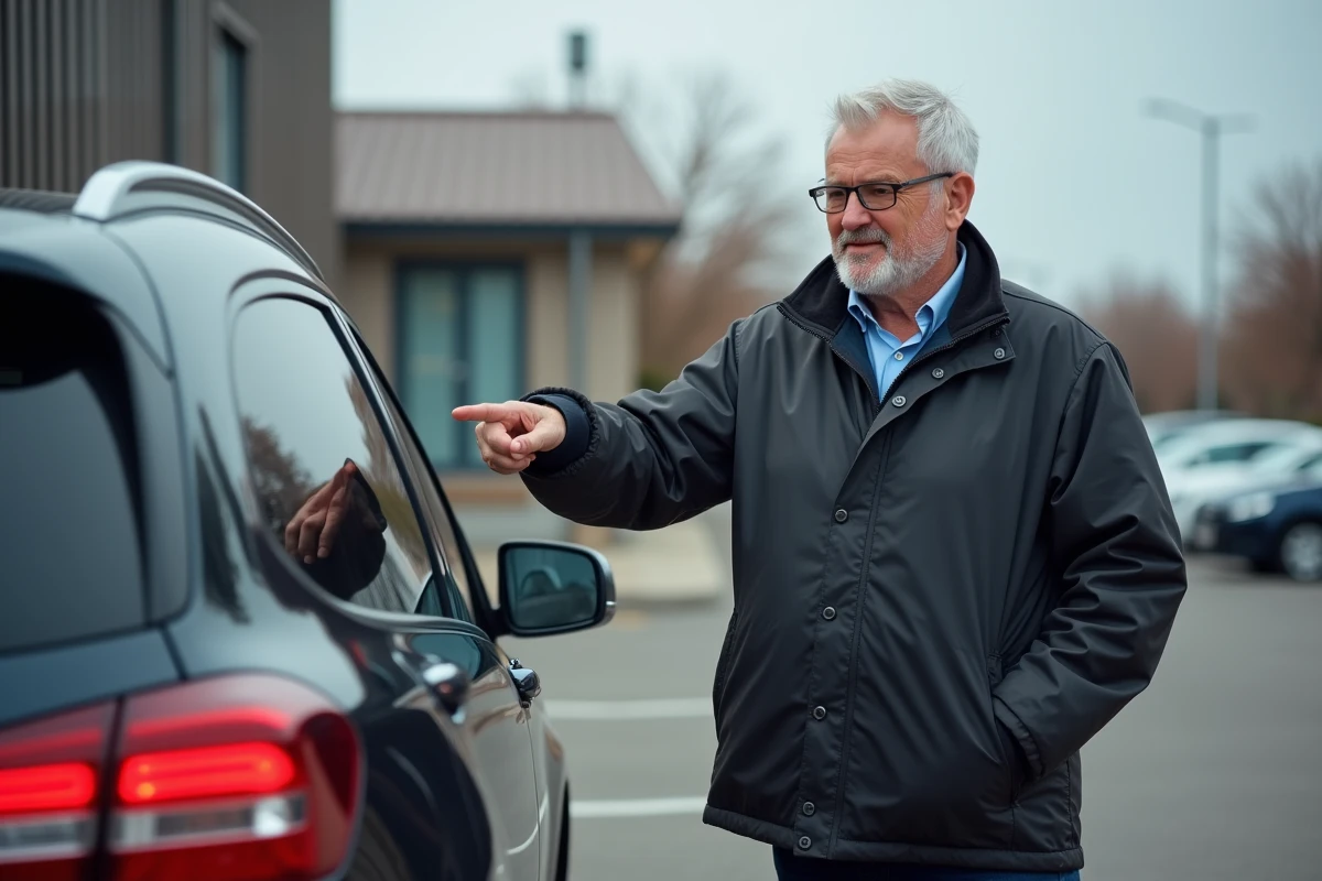 Instructeur de conduite pointant les feux arrière d