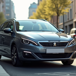 Peugeot 308 GT Line automatique en ville en plein jour