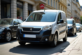 Voiture Peugeot Partner Tepee en stationnement urbain