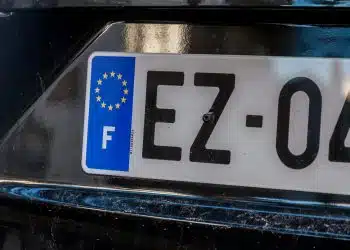 A car number from France on a car
