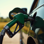 Coffre de voiture avec sticker GNR au rural en France