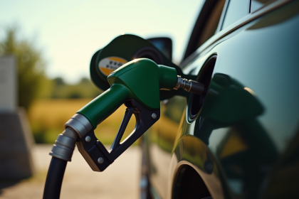 Coffre de voiture avec sticker GNR au rural en France